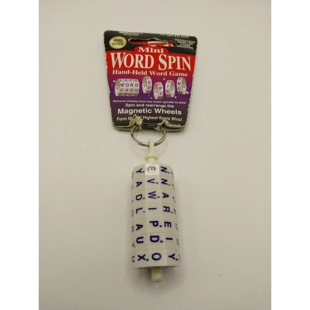 VTG Word Spin Hand-Held Word Game 1995 by Geospace Magnetics Mini Rare New